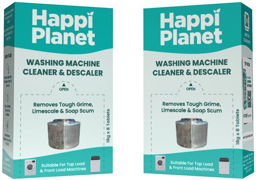 Happi Planet Washing Machine Cleaner & Descaler Tablets | Pack of 2 Dishwashing Detergent(16 Tablet)
