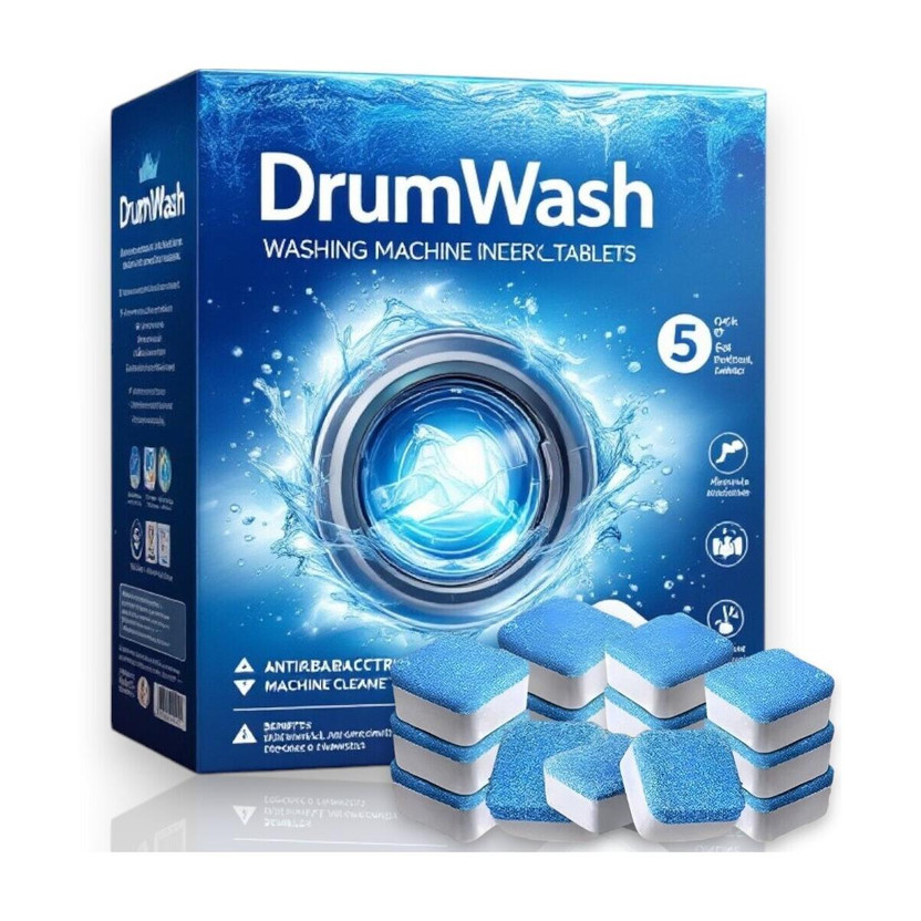 DrumFresh 32 Pcs Premium Washing Machine Cleaner Tablets | Deep Cleaning & Hygiene Dishwashing Detergent(32 Tablet)
