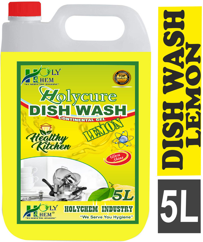 Holycure DISH WASH LIQUID LEMON HIGH QUALITY, KILLS 99.9% GERMS AND BACTERIA. Dishwashing Dishwashing Detergent(5000 ml)