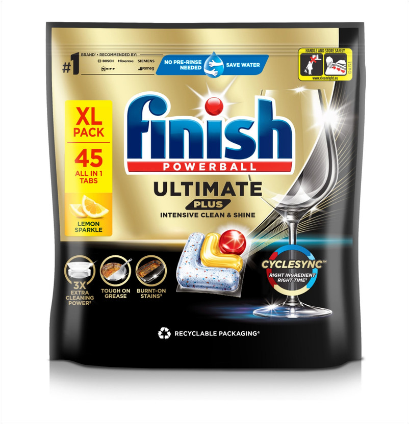 Finish Dishwasher Ultimate Plus 45 tablet Lemon Dishwashing Detergent(45 Tablet)