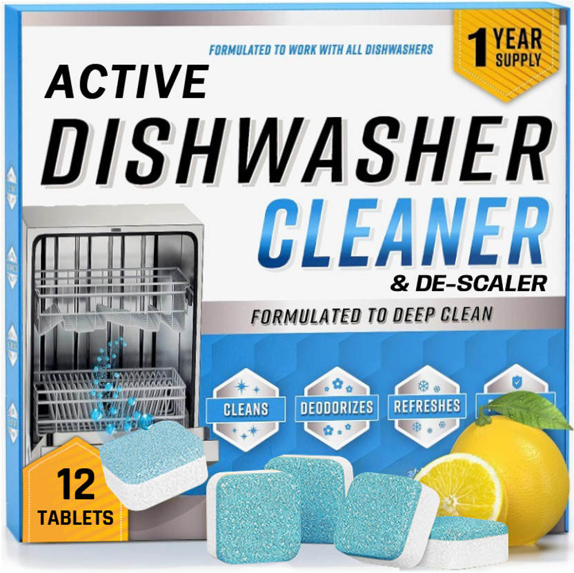 ZUDORA Dishwasher Cleaner And Deodorizer, Deep Cleaning De-scaler Pods Dishwashing Detergent(12 Tablet)