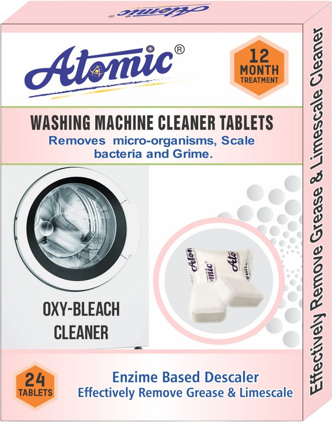 ATOMIC Washing Machine Descale Tablets (24 Pcs) to clean Tub/Drum of Top/Front Load Dishwashing Detergent(480 g)