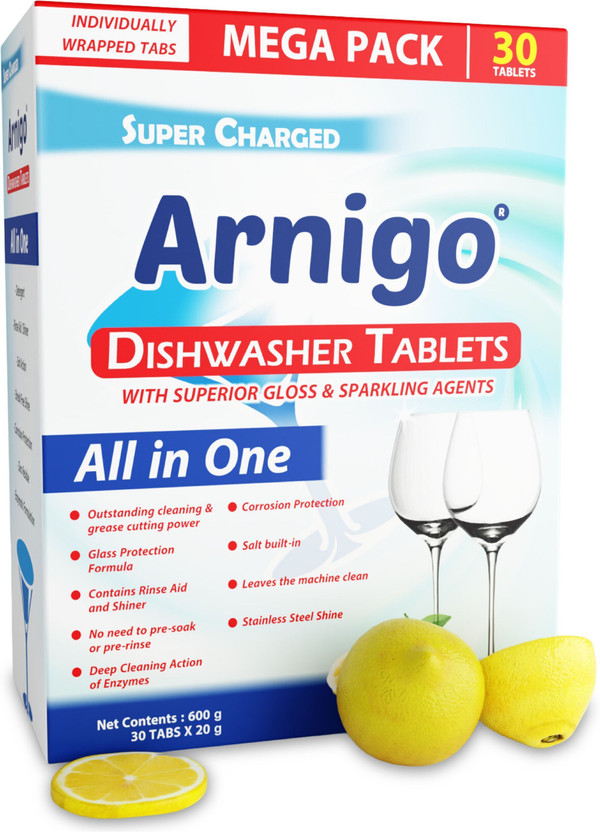 Arnigo All in One Dishwasher Tablets 30 Pc Dishwashing Detergent(30 Tablet)