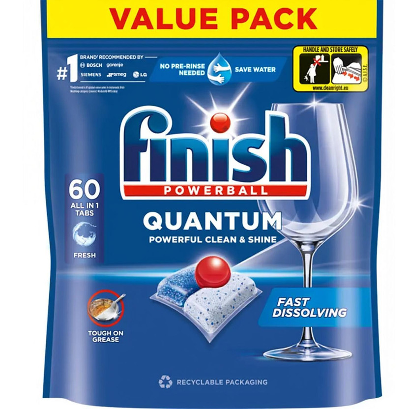 Finish Dishwasher Tablets Quantum 60 Reg Dishwashing Detergent(60 Tablet)
