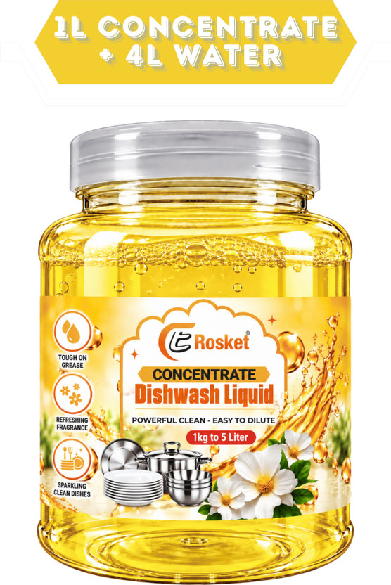 EROSKET Yellow Concentrated Dishwashing Liquid Dishwashing Detergent(1 kg)