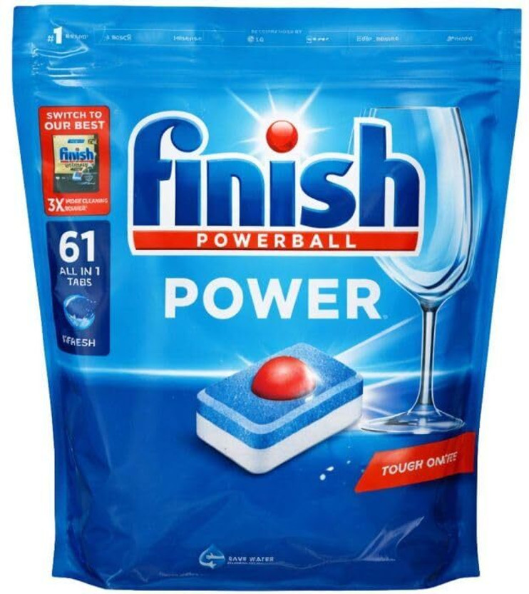 Finish Power Dishwasher Tablets Regular 61's Dishwashing Detergent(61 Tablet)