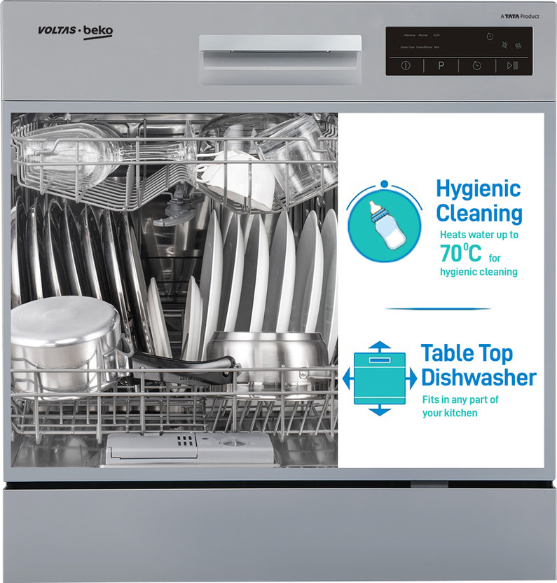 Voltas Beko by  A TATA Product DT8S Free Standing 8 Place Settings Dishwasher