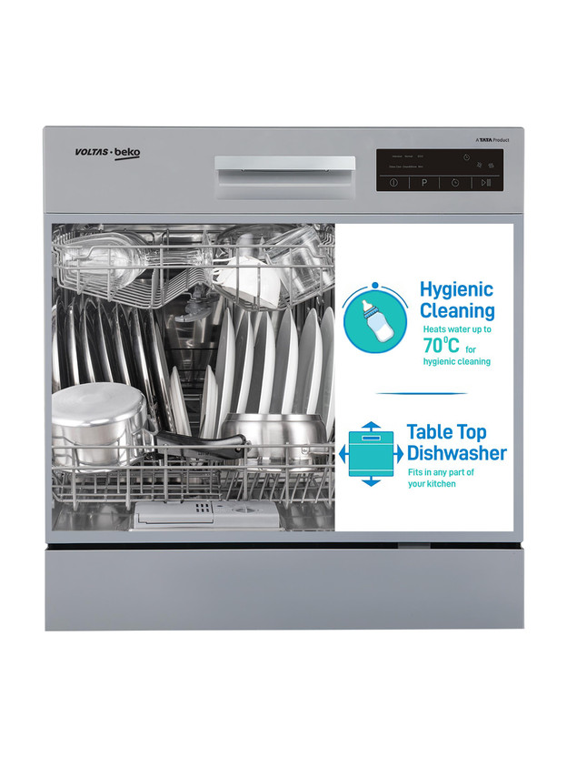 Voltas Beko by  A TATA Product DT8S Free Standing 8 Place Settings Dishwasher