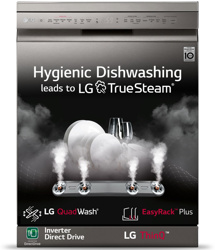 LG DFB424FP Free Standing 14 Place Settings Intensive Kadhai Cleaning| No Pre-rinse Required Dishwasher