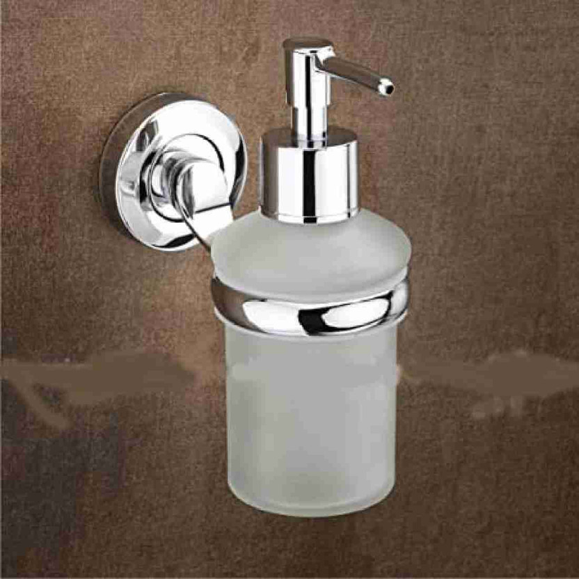 SANITEX SOAP DISPENSER WITH ALUMINIUM HOLDER Glass, Aluminium Bathroom Set