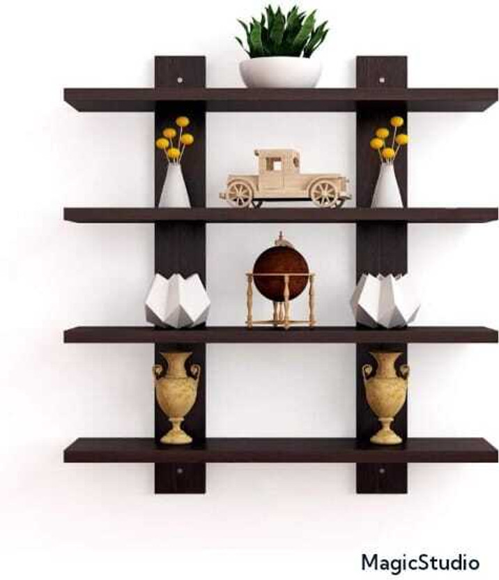 Bandana furnitures Solid Wood Display Unit(Finish Color - Walnut, DIY(Do-It-Yourself))