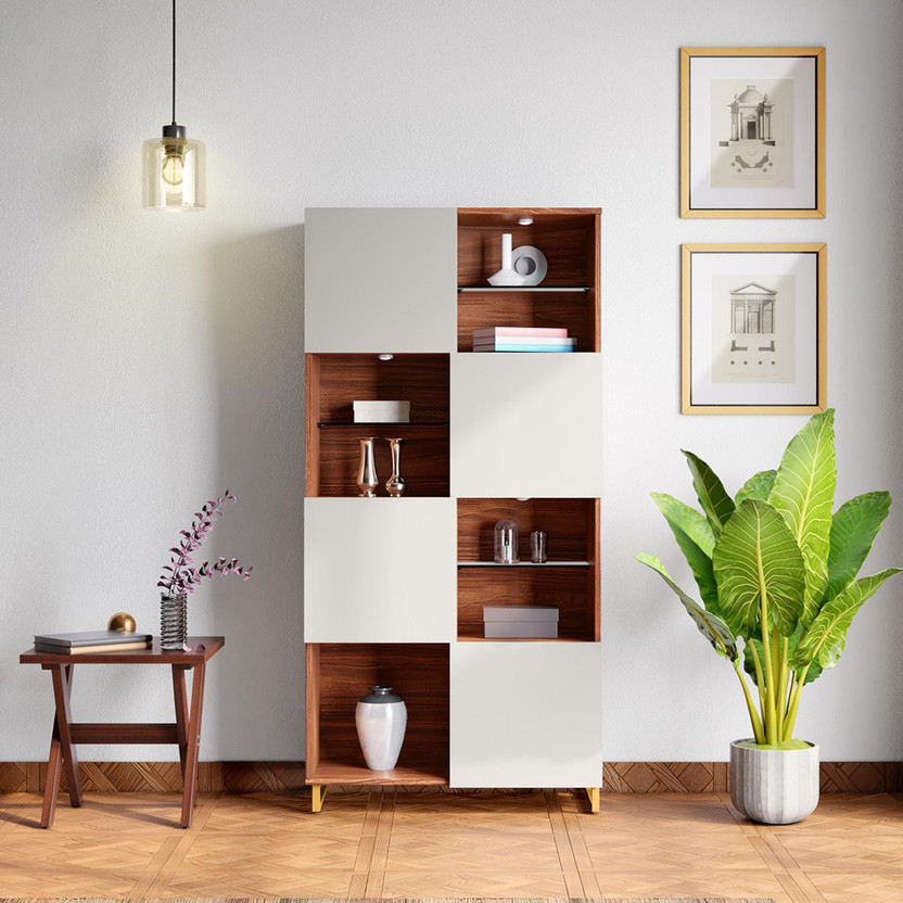 Interio by Godrej Osiris Engineered Wood Display Unit(Finish Color - Brown and Cream, Knock Down)