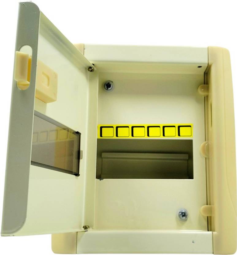 b'five Circuit Protection Spn Metal base 6 Way Double Door Single Phase