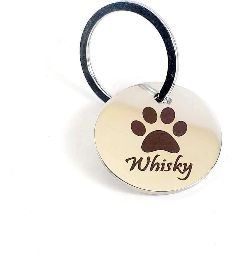 Power Up Pet ID Personalized Stainless Steel Engraved Multicolor Dog Tag
