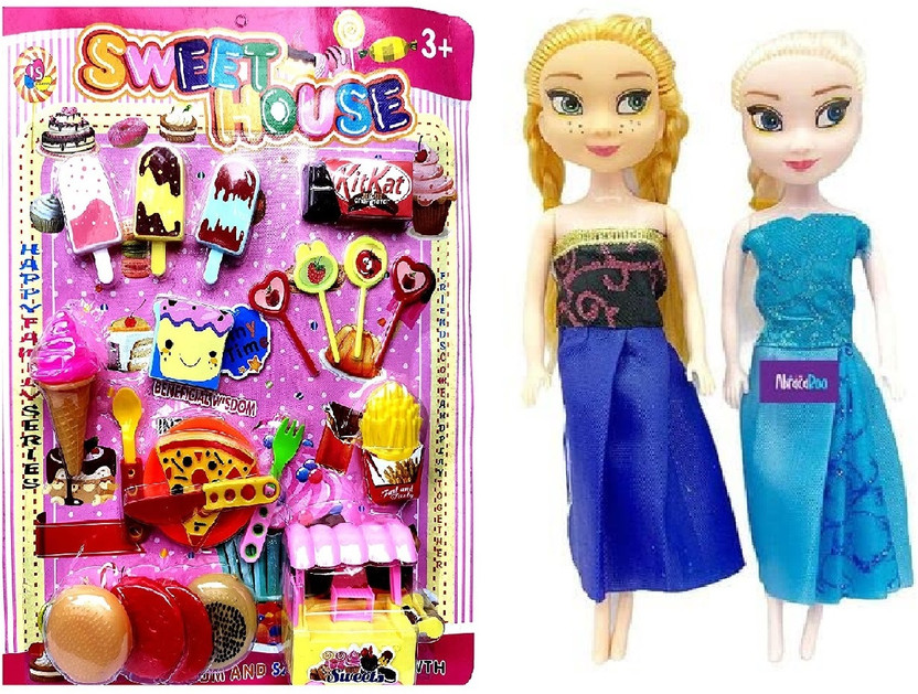 PRV TOYS Doll.House Pizza Ice Cream,Set for Girl's Combo of.02 Doll House,Pretend Toy(Multicolor)