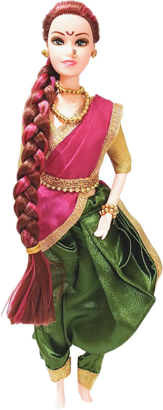 Flipkart Maalona-exclusive toys Tejasvini | Indian Maharshtrian doll celebrating Ganesh Chaturthi(Green, Pink) - Flipkart Deal