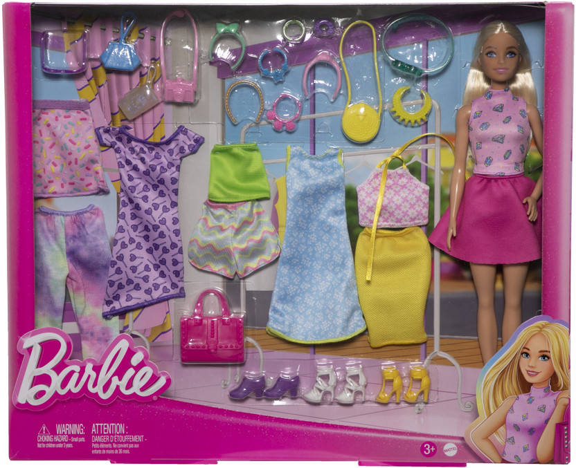 BARBIE Clothes and Doll, Mix-and-Match Fashions and Accessories(Multicolor)