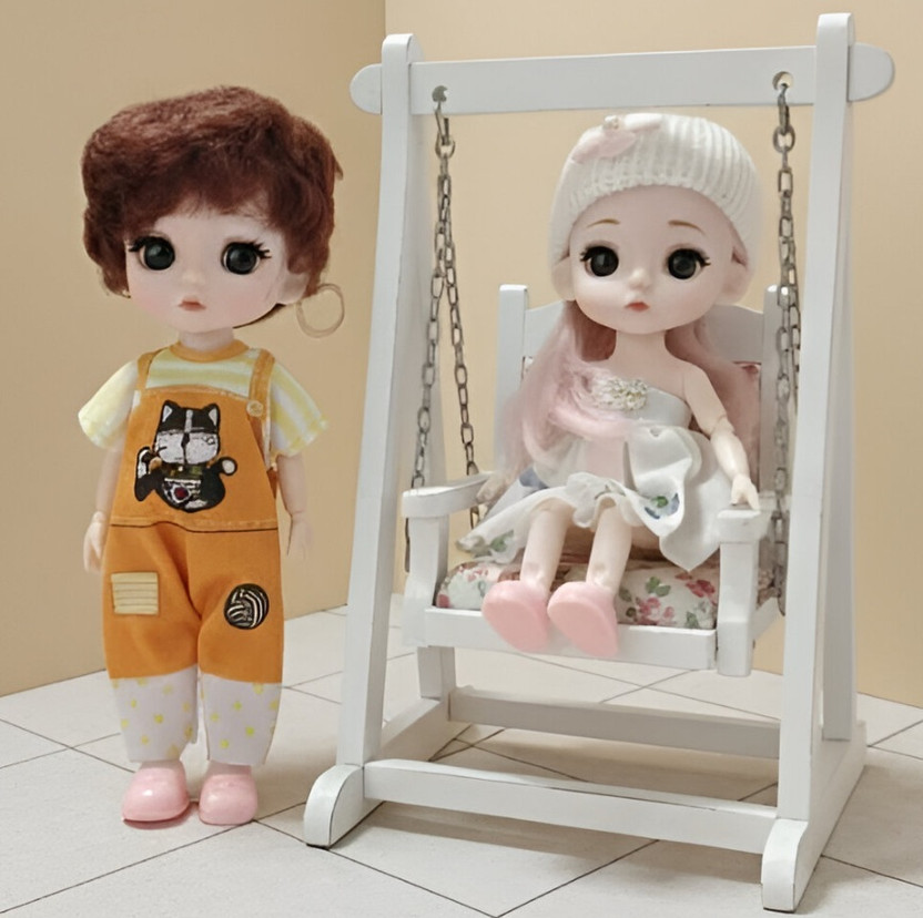 Maadi 15cm Couple Boy & Girl Doll Cute Gudiya Barbie Birthday Gift for Girls(Brown)