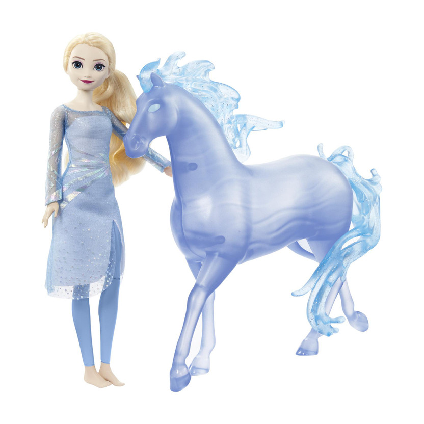 Disney Frozen Frozen Elsa Fashion Doll and Horse-Shaped Water Nokk Figure(Multicolor)