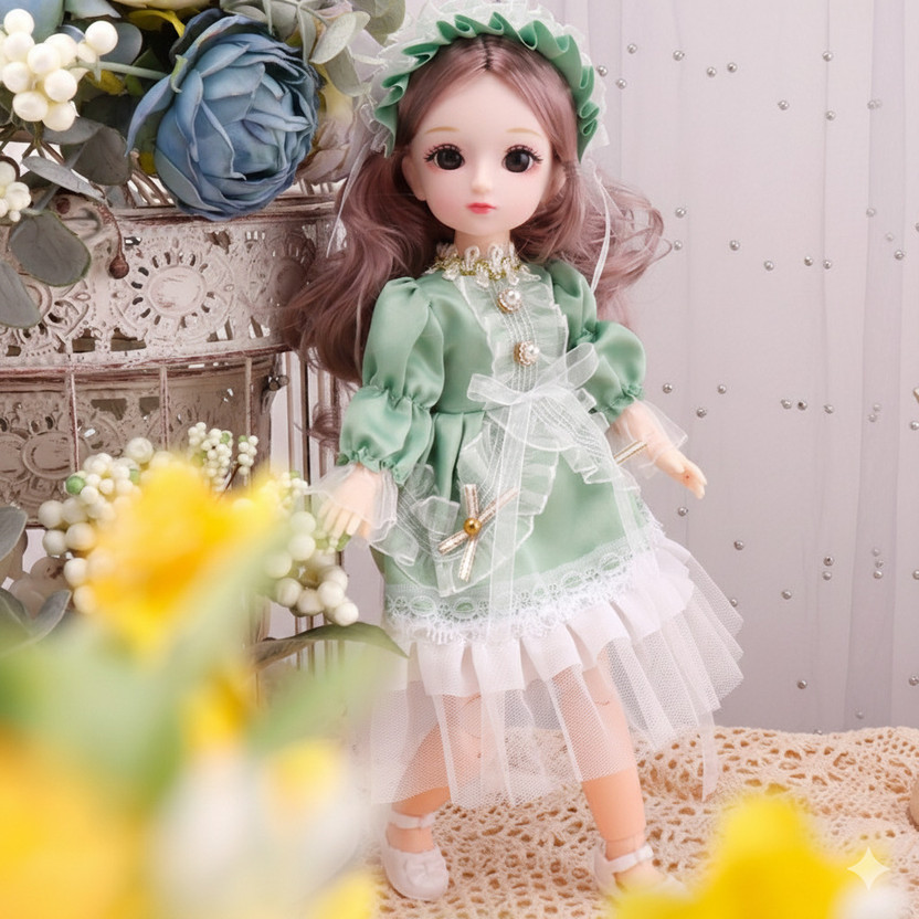 Maadi 30Cm Girls Look Durable Fashion Princess Doll Hand & Legs Movable Doll Toy Kids(Multicolor)