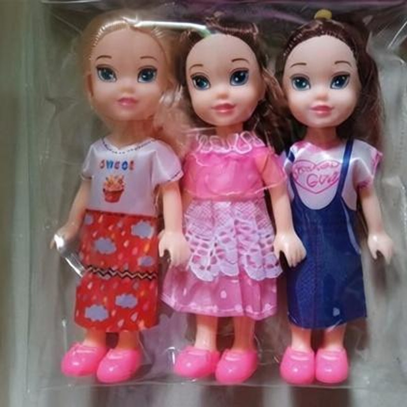 K A Enterprises 3 Princess Dolls Long Hair Girls/Kids | 3 Sisters | Pack of 3 Dolls, Multicolor(Multicolor)