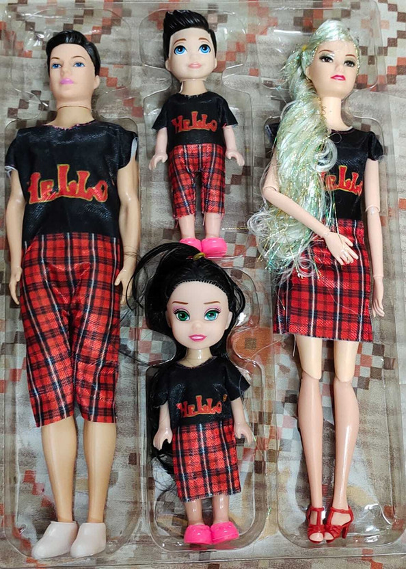 chalsi barbie doll couple set(Multicolor, Black, Red)