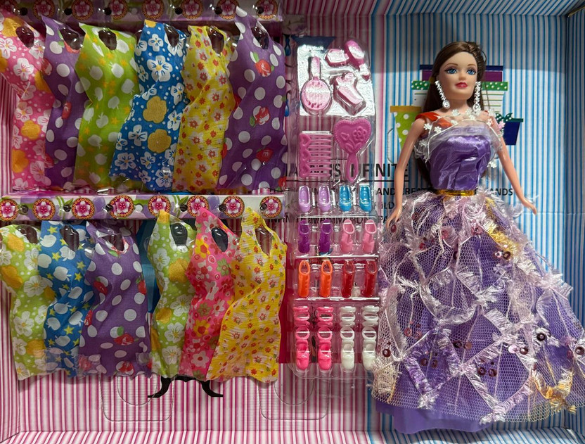 chalsi barbie doll dresses(Multicolor, Purple)