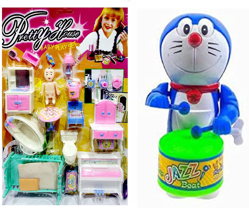 PRV PRV TOYS Baby Playset Doll Portable Sets with Small House 20 Access Drummer Gift Kids Toy(Multicolor) - Flipkart Deal