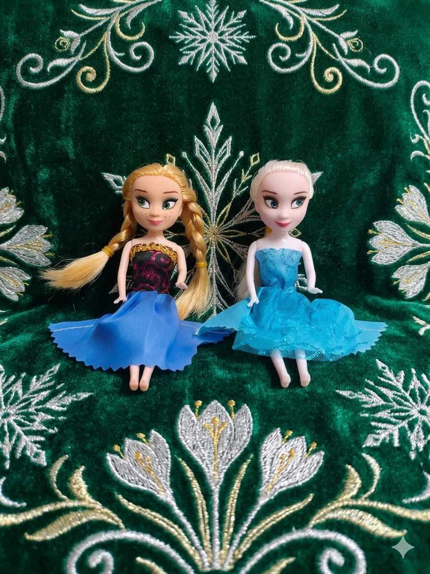 RM Traders Mini Frozen Sister Cute Cartoon Doll Set for Girls 15 CM(Multicolor)