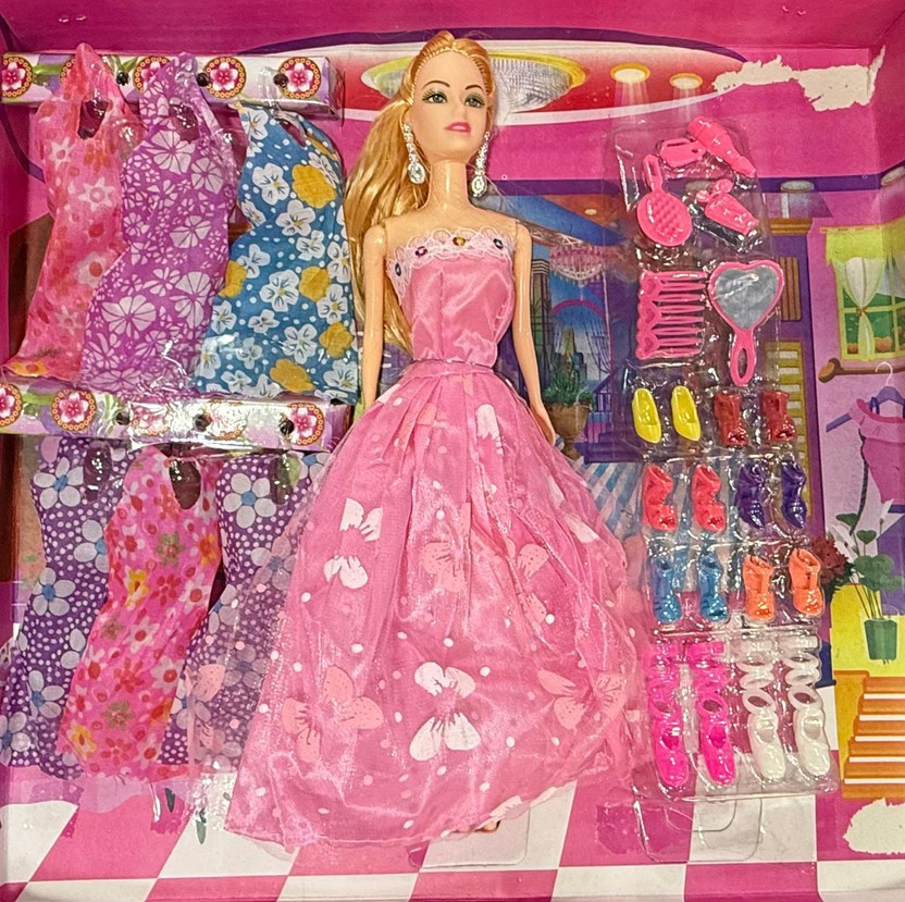 chalsi barbie doll set(Multicolor, Pink, White)