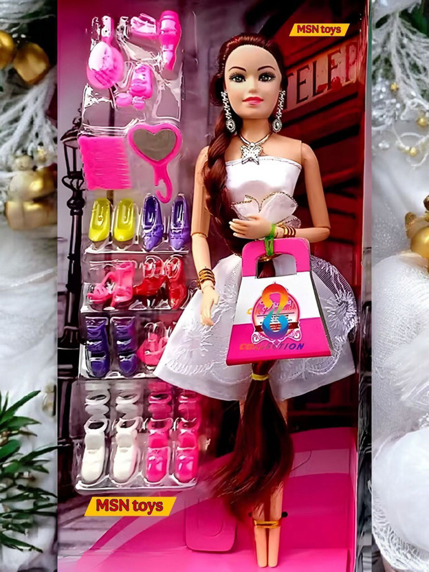 MSN Stylish Long Hair Set Doll and New Angel Doll Set for Kids ds13(Multicolor)