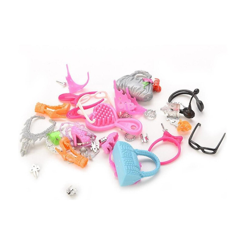 IDREAM IDREAM Doll Accessories Shoes Bag Mirror Hanger Comb Bracelet Compatible with Any Doll (Set of 40)(Multicolor) - Flipkart Deal