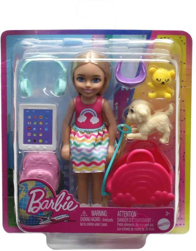 BARBIE Chelsea Doll and Accessories, Travel Set(Multicolor)