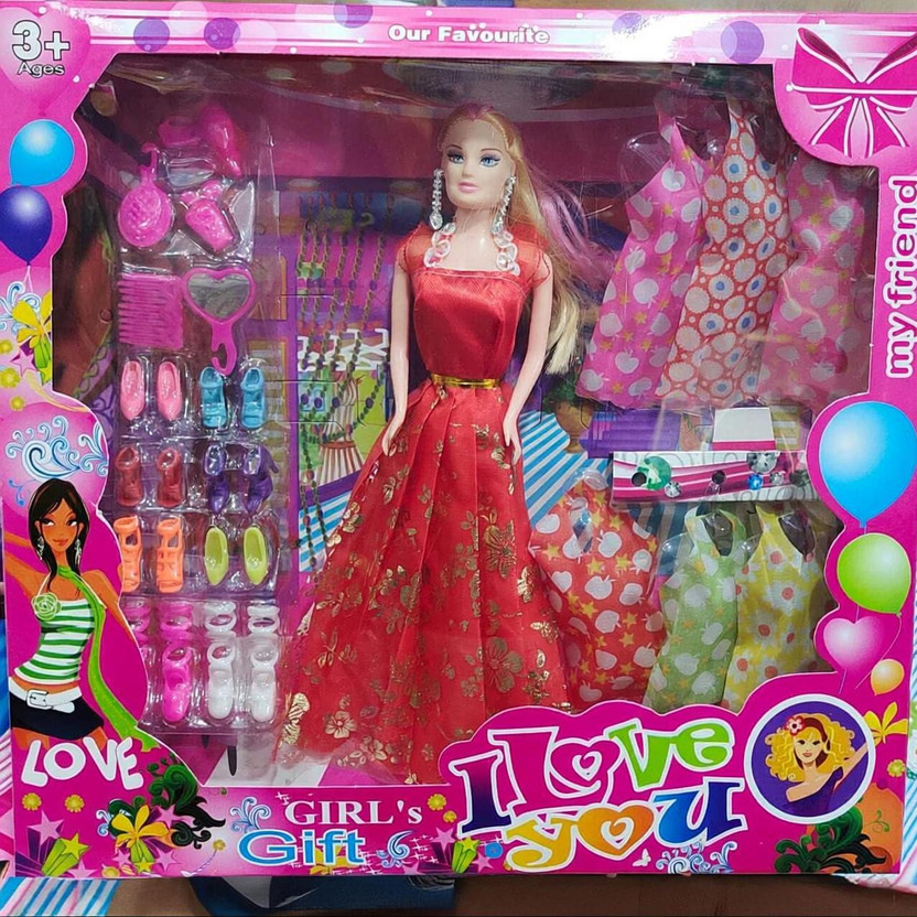 chalsi barbie doll(Multicolor, Red)