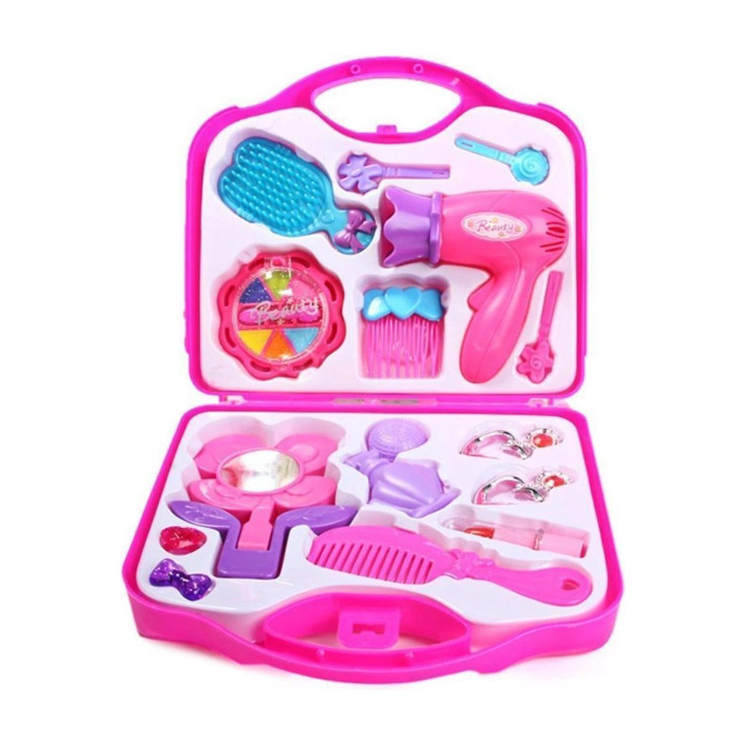 kdsn Fashion Girl Beauty Set Makeup Toy with Mirror Hairdryer & Styling Accessories, Girl Toys makeup kit(Pink)