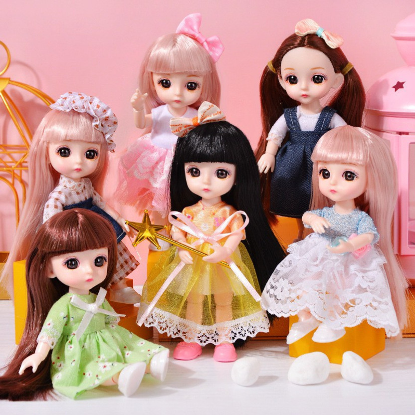 DSR 14/15CM BJD Doll 13 Moveable Jointed 15cm Dolls (Pack of 2)Multi Color(Multicolor)