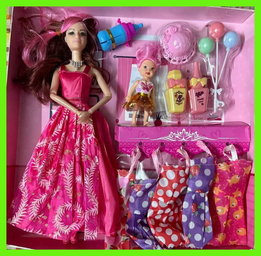 chalsi barbie doll dresses(Orange, Pink, Maroon, White)