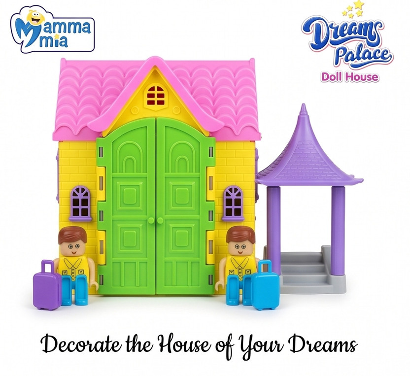 Mamma Mia Toys My Dream Palace Doll House(Pink, Yellow, Purple)