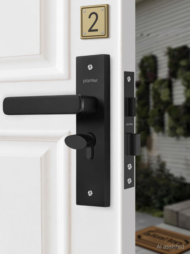 Plantex Zinc Alloy, Brass Matte Handlesets(Black)