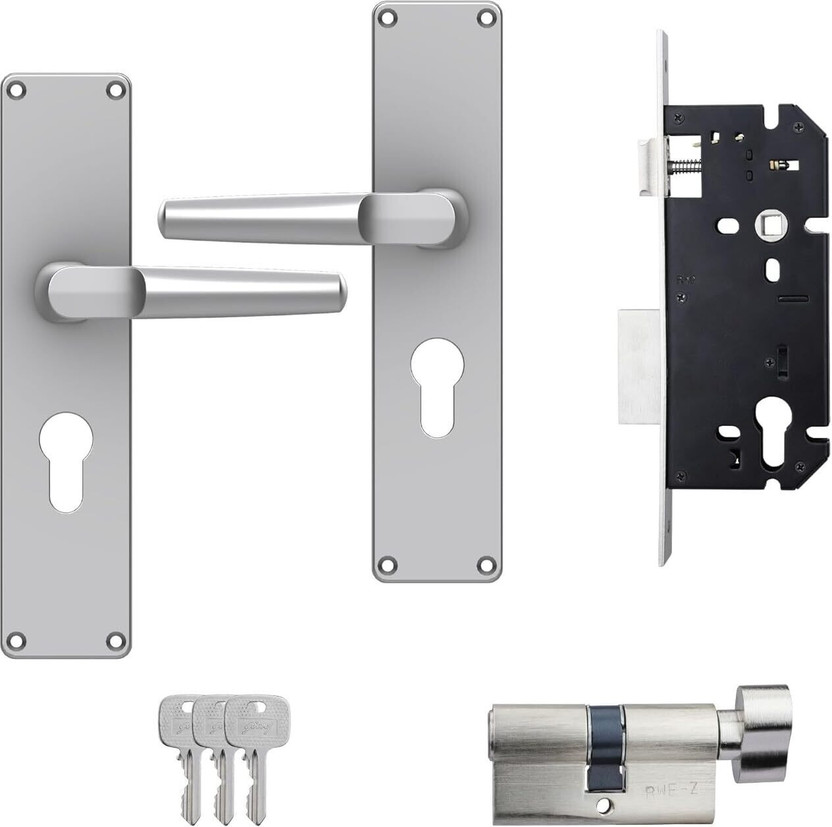 Godrej Locks Stainless Steel Luster Handlesets(Silver)