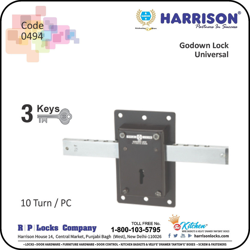 HARRISON Stainless Steel, Iron Polished Smart Lock(Steel)
