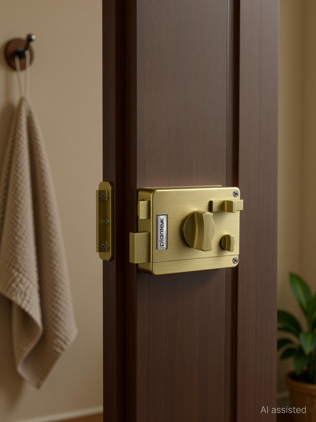 Plantex Zinc Alloy, Brass Matte Deadbolts(Gold)