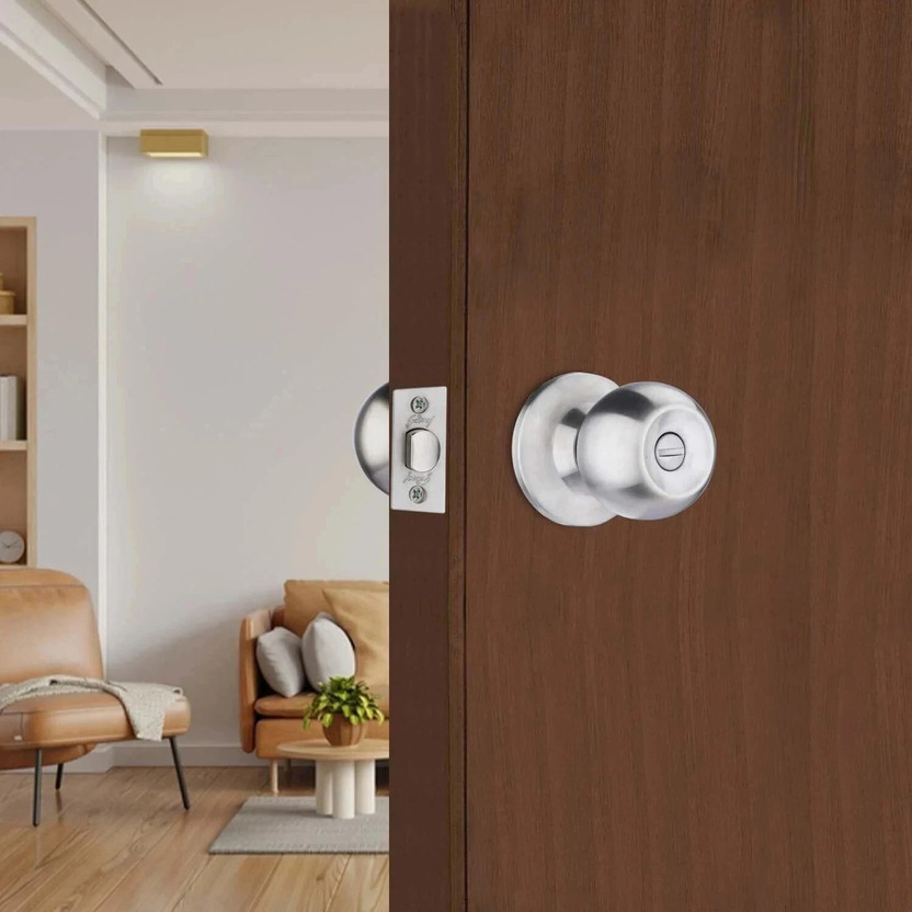 Godrej Locks Steel Luster Door knobs(Silver)