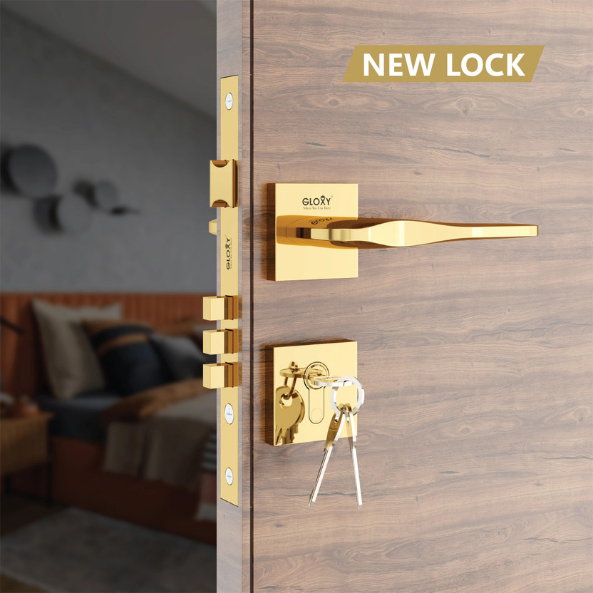 GLOXY Brass, Zinc Alloy Glossy Handlesets(Gold)