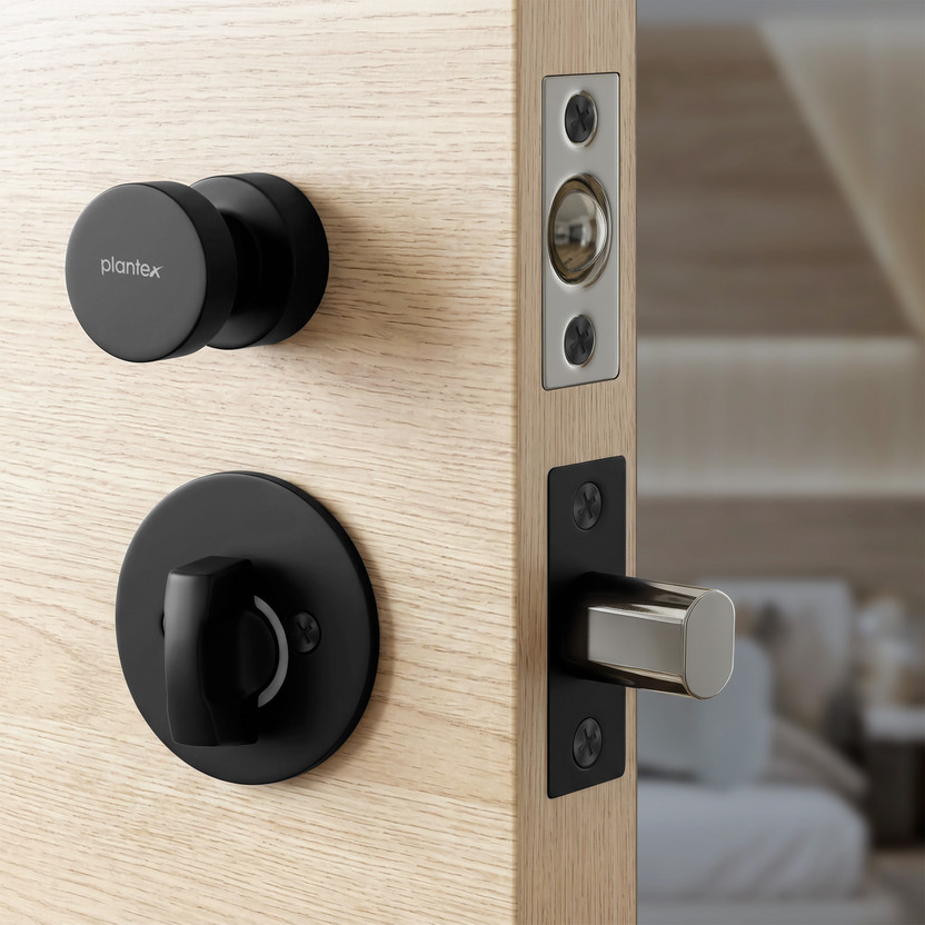 Plantex Stainless Steel, Zinc Alloy Matte Door knobs(Black)