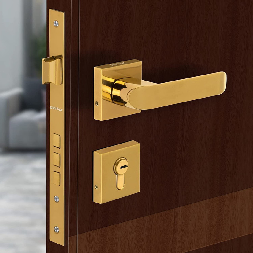 Plantex Zinc Alloy Glossy Handlesets(Gold)