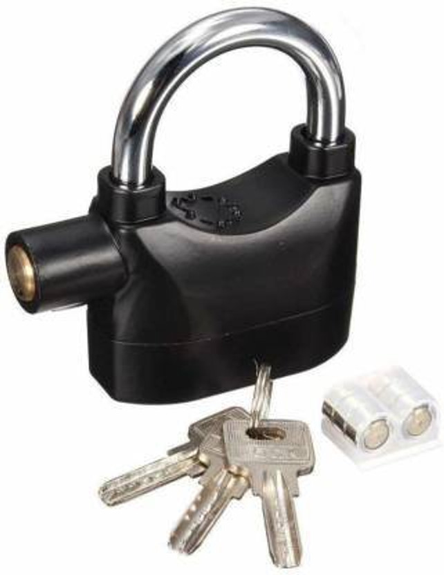 BAOER Alarm Lock High Quality Padlock Anti-Theft Security System Door Safety Lock(Black)