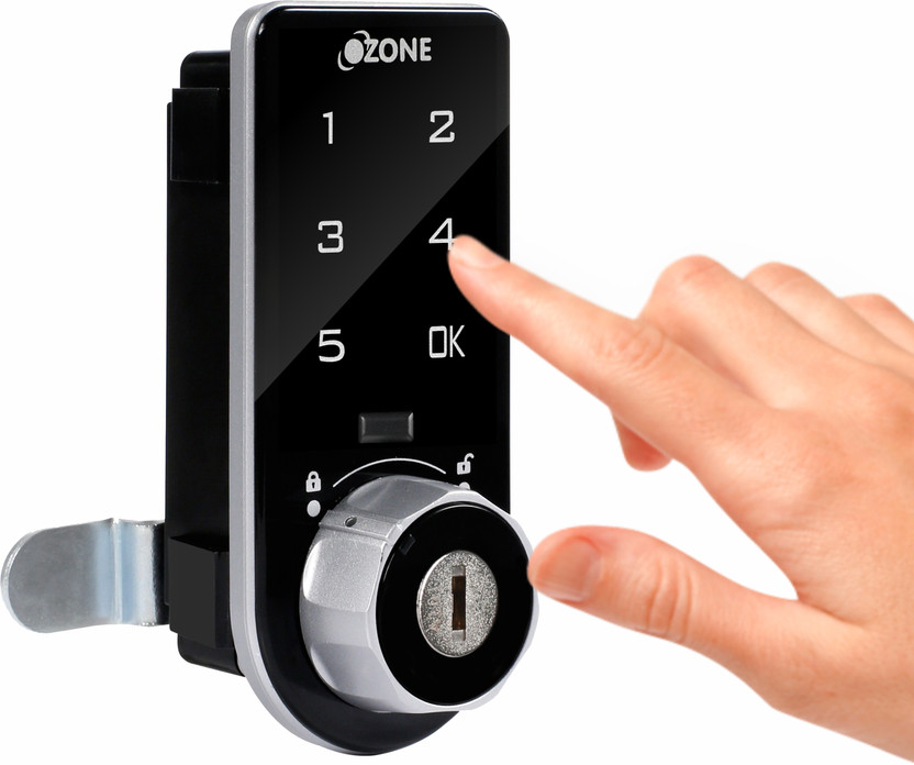 OZONE Zinc Alloy Metallic Electronic locks(Black)