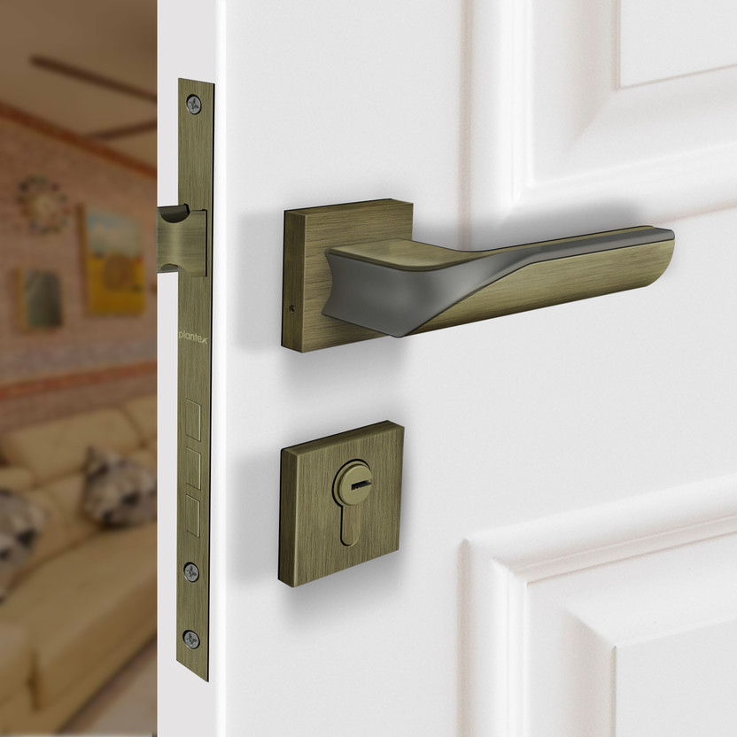 Plantex Zinc Alloy Matte Handlesets(Gold)