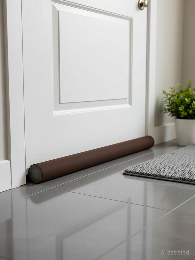 ZELOXA DOOR-42-4 Durable Floor Mounted Door Sealing Strip Guard Floor Mounted Door Stopper(Brown)